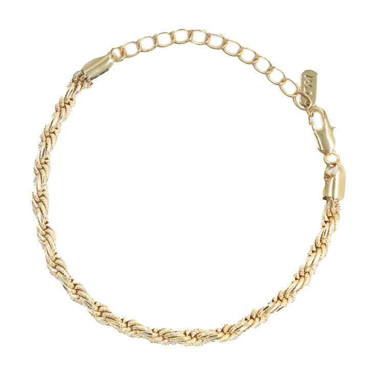 PULSERA LAZO DIAMANTADO 4.5MM BAÑO EN RODIO