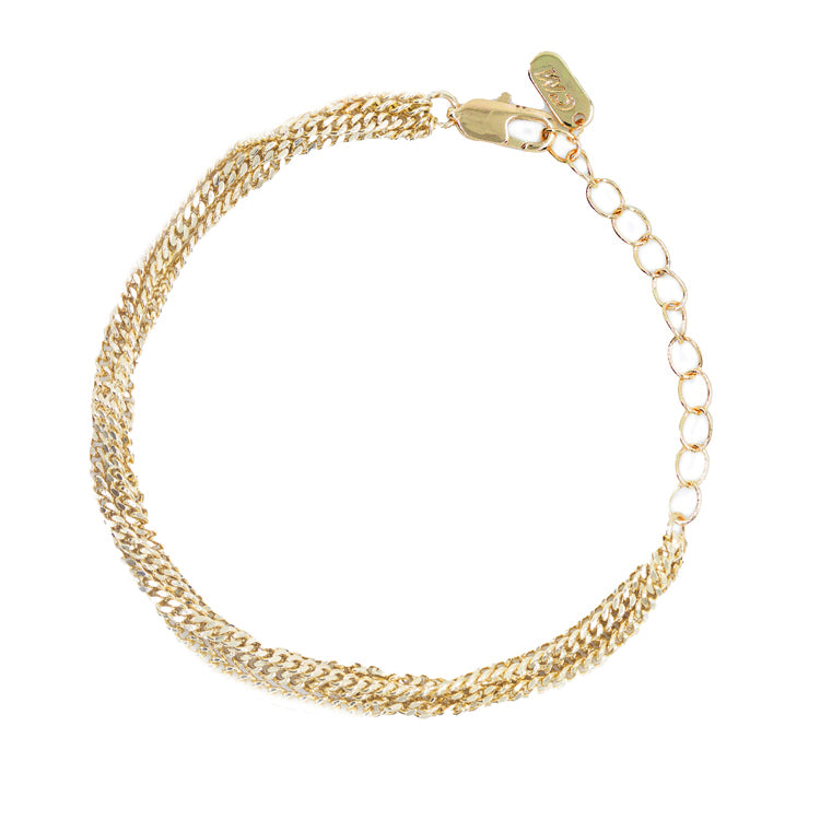 PULSERA ENTRELAZADA DOBLE BAÑO EN RODIO