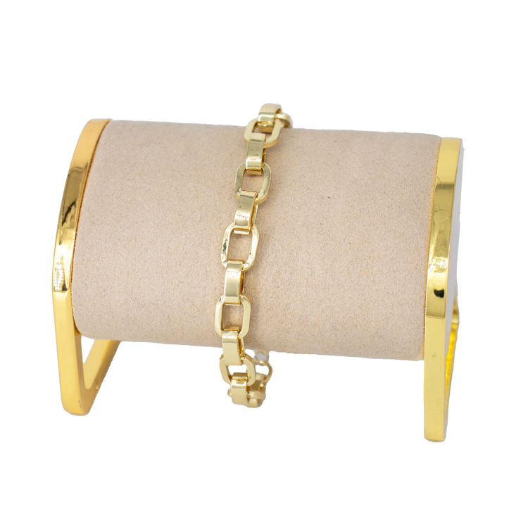 PULSERA ESLABON CHUNKY BAÑO EN RODIO