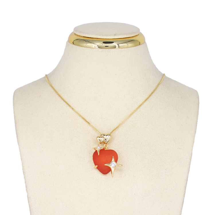 DIJE CORAZÓN  ACRILICO EN RODIO