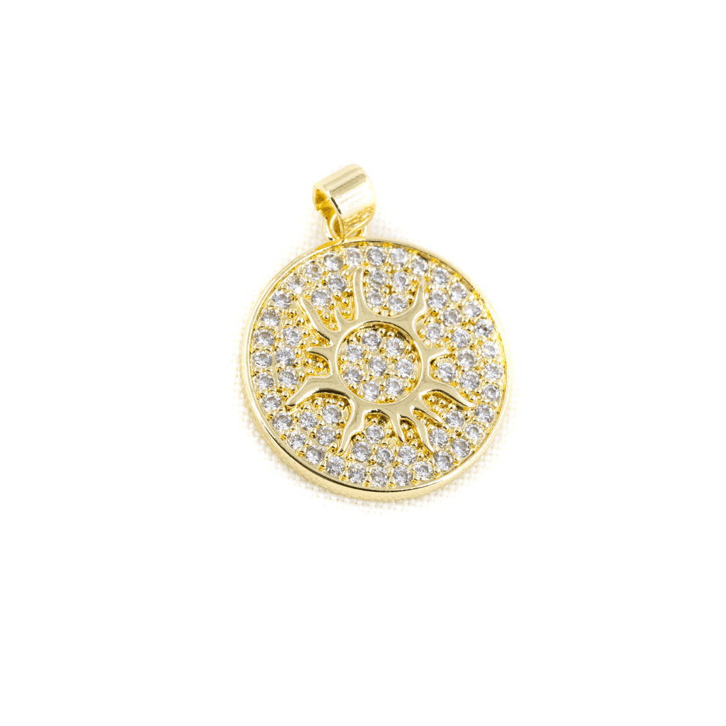 DIJE SOL MEDALLON BAÑO EN RODIO