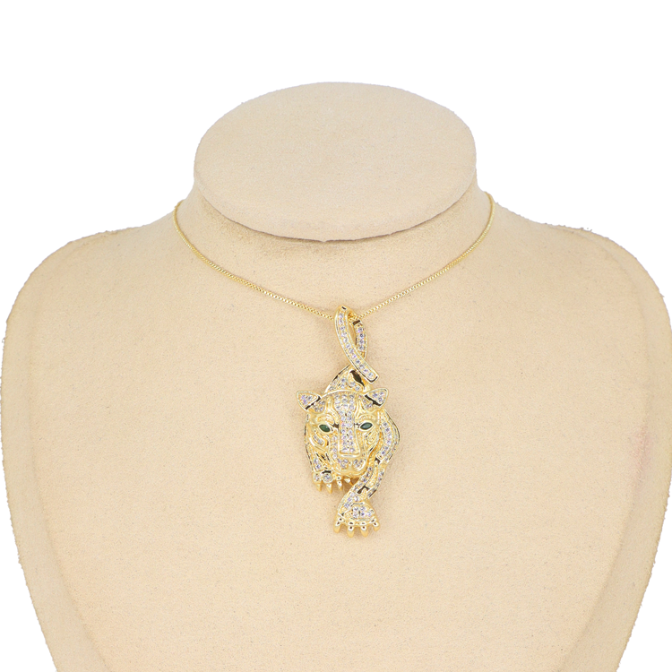 DIJE PUMA CIRCON VERDE BAÑO EN RODIO