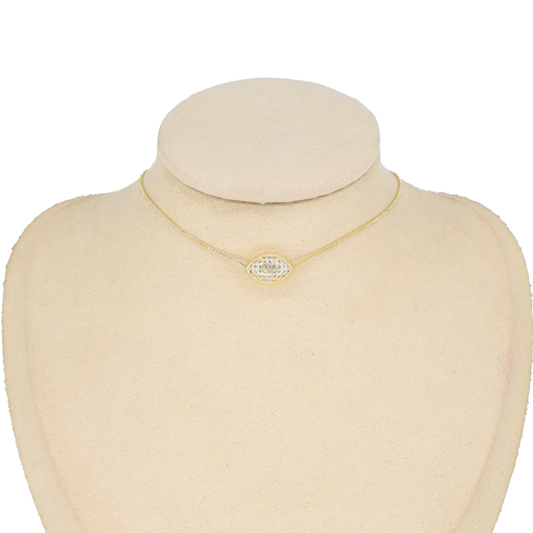 DIJE GRANO DE CIRCONES DORADA BAÑO EN RODIO