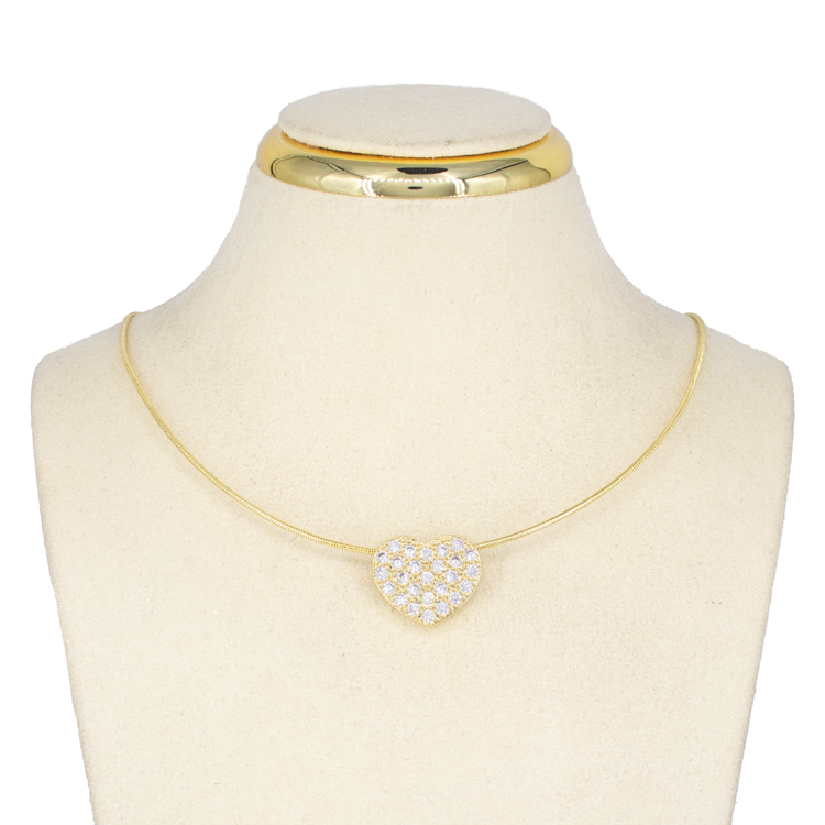 DIJE CORAZON CIRCONADO BAÑO EN RODIO