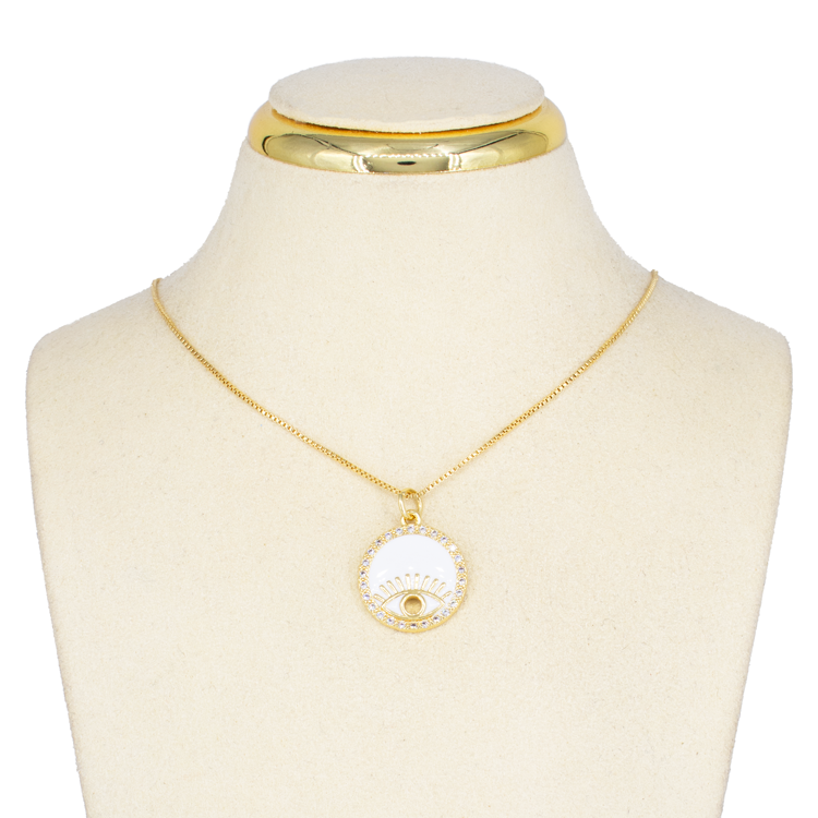 DIJE OJO PLACA BLANCA BAÑO EN RODIO