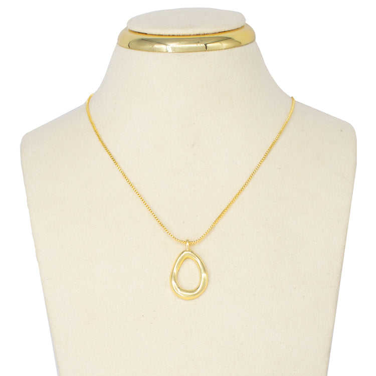 DIJE OVALO ABSTRATO BAÑO EN RODIO