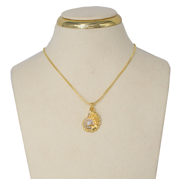 DIJE CARACOLI PERLA BAÑO EN RODIO