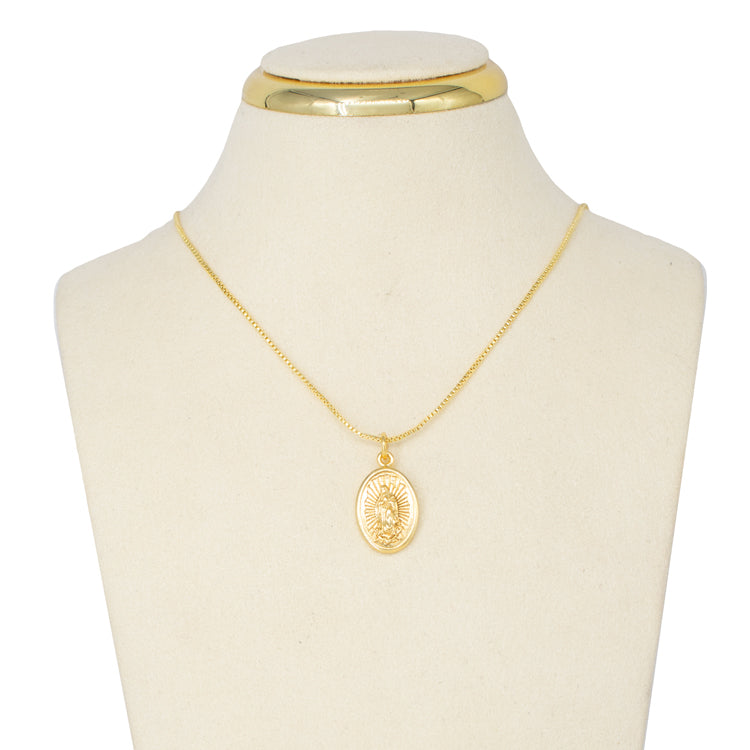 DIJE VIRGEN GUADALUPE OVALO BAÑO EN RODIO