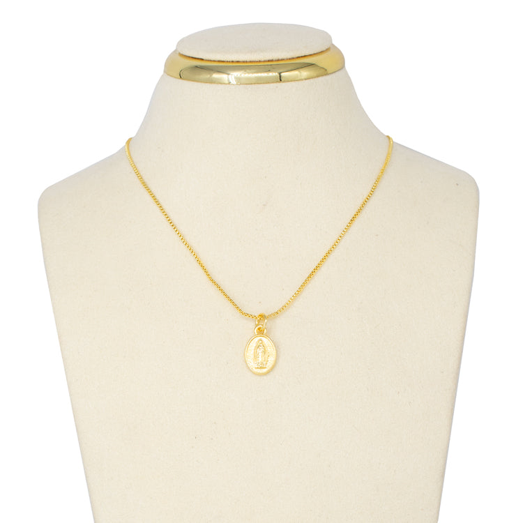 DIJE VIRGEN MINI DORADA BAÑO EN RODIO