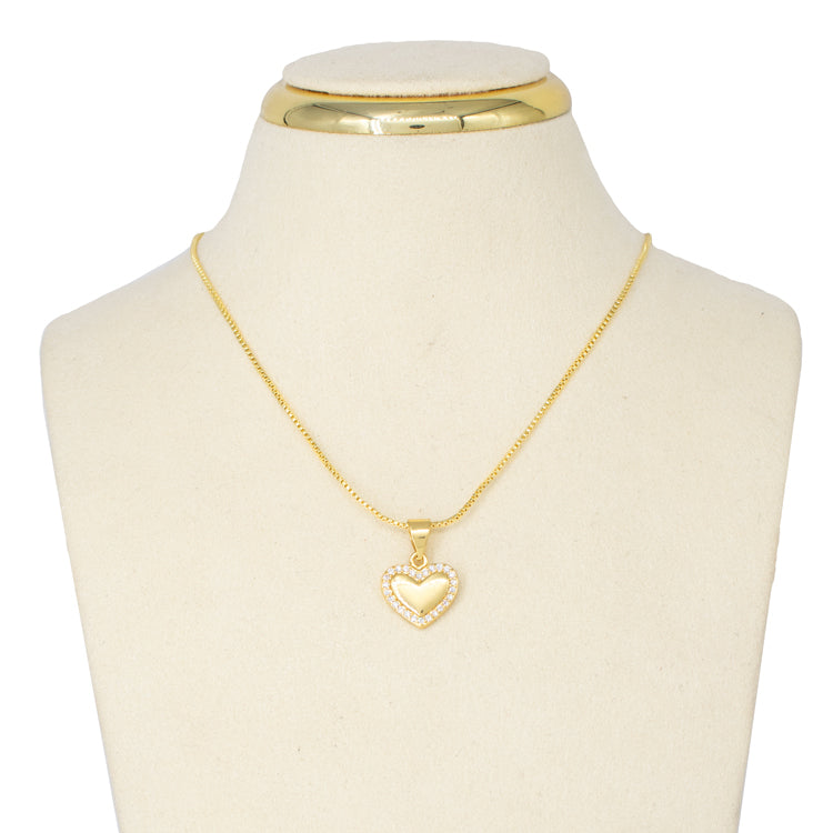 DIJE CORAZON LISO Y BRILLANTE BAÑO EN RODIO