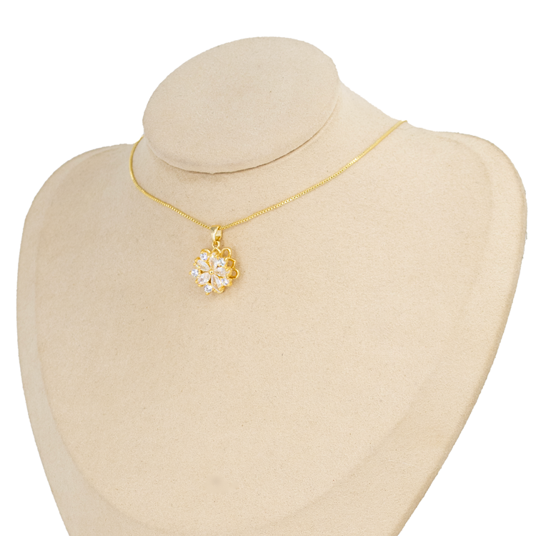 DIJE GITARIO FLOR BLANCA BAÑO EN RODIO