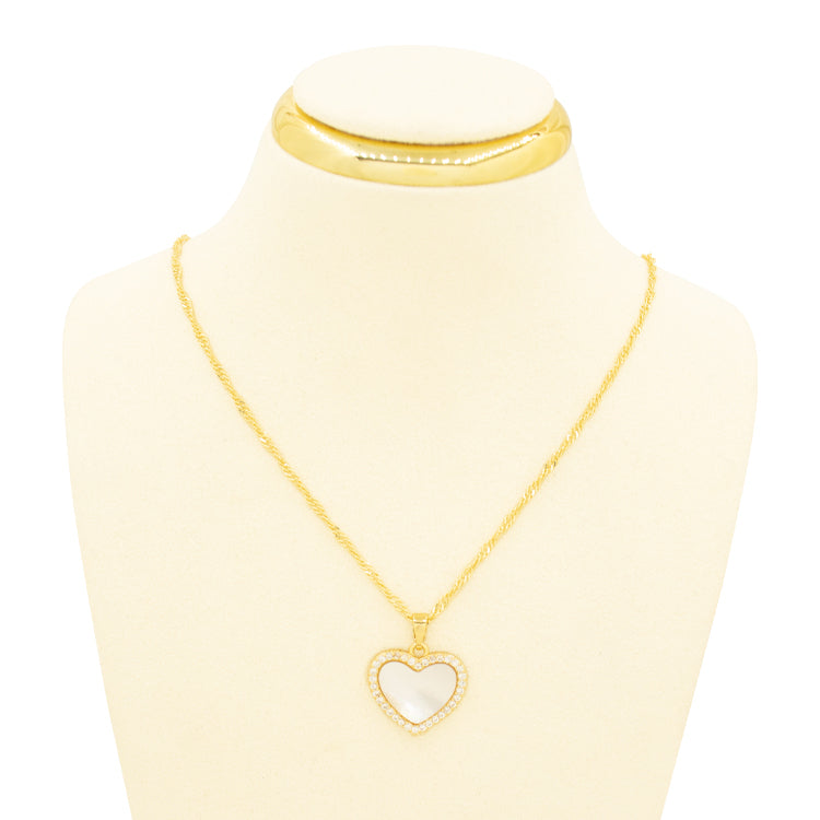 DIJE CORAZON ROSA BAÑO EN RODIO