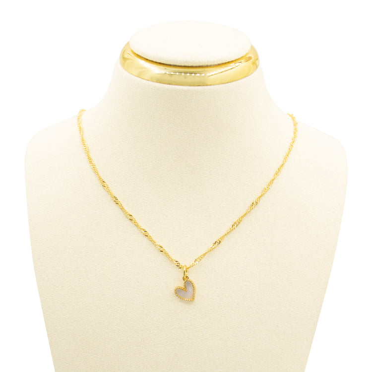 DIJE CORAZON BLANCO MINI BAÑO EN RODIO