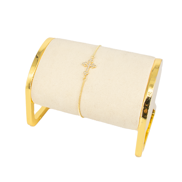 DIJE CRUCETA PASADOR DE PULSERA EN RODIO