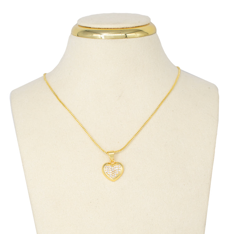 DIJE CORAZON BRILLANTE Y LISO BAÑO EN RODIO