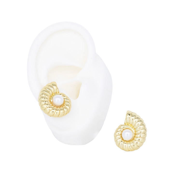 TOPO CARACOL PERLA BAÑO EN RODIO