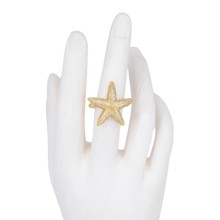 ANILLO ESTRELLA CHUNKY EN RODIO