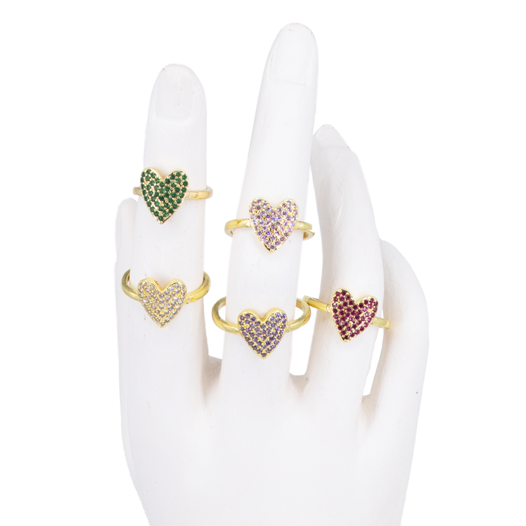 ANILLOS EN RODIO CORAZÓN