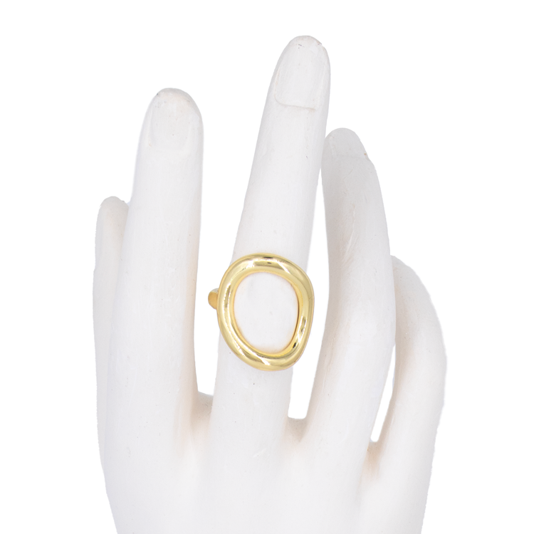 ANILLO CIRCULO ADSTRACTO BAÑO EN RODIO