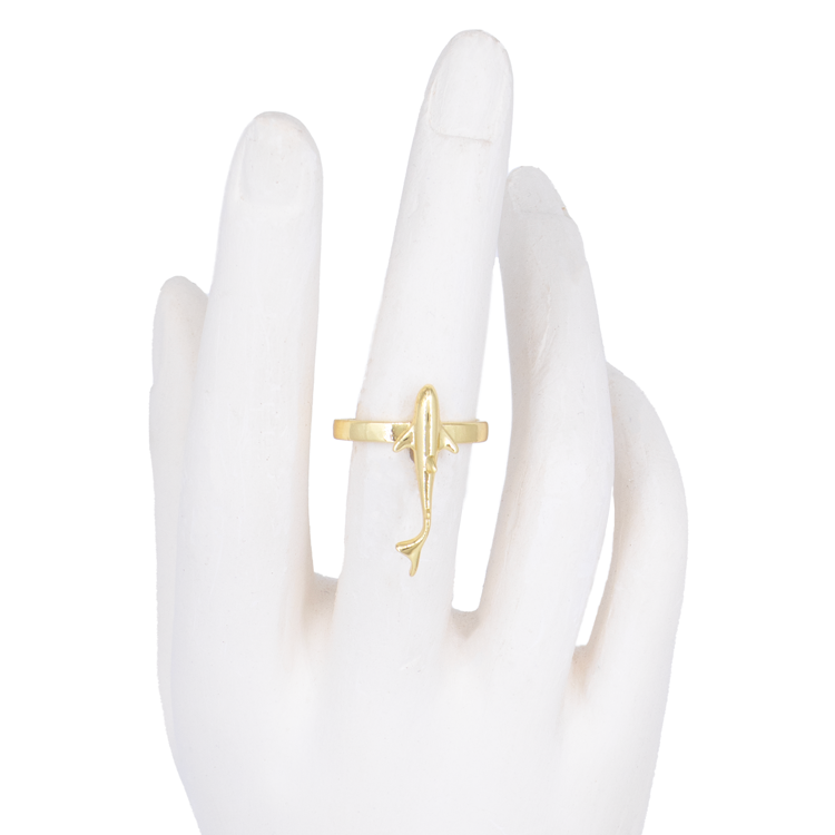 ANILLO MINI TIBURON BAÑO EN RODIO