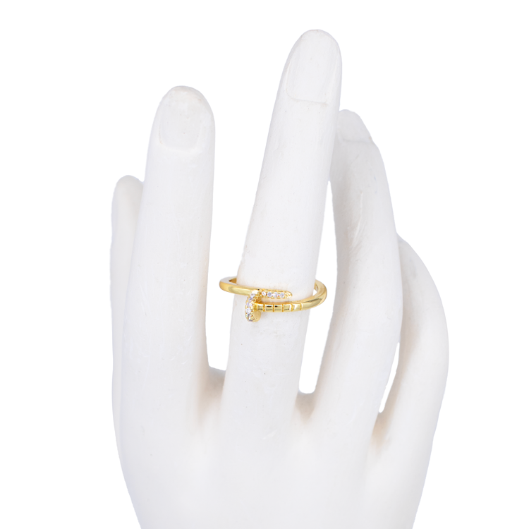 ANILLO CLAVO BAÑO EN RODIO