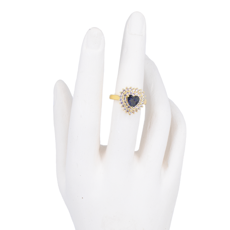 ANILLO CORAZONES GRANDES BAÑO EN RODIO