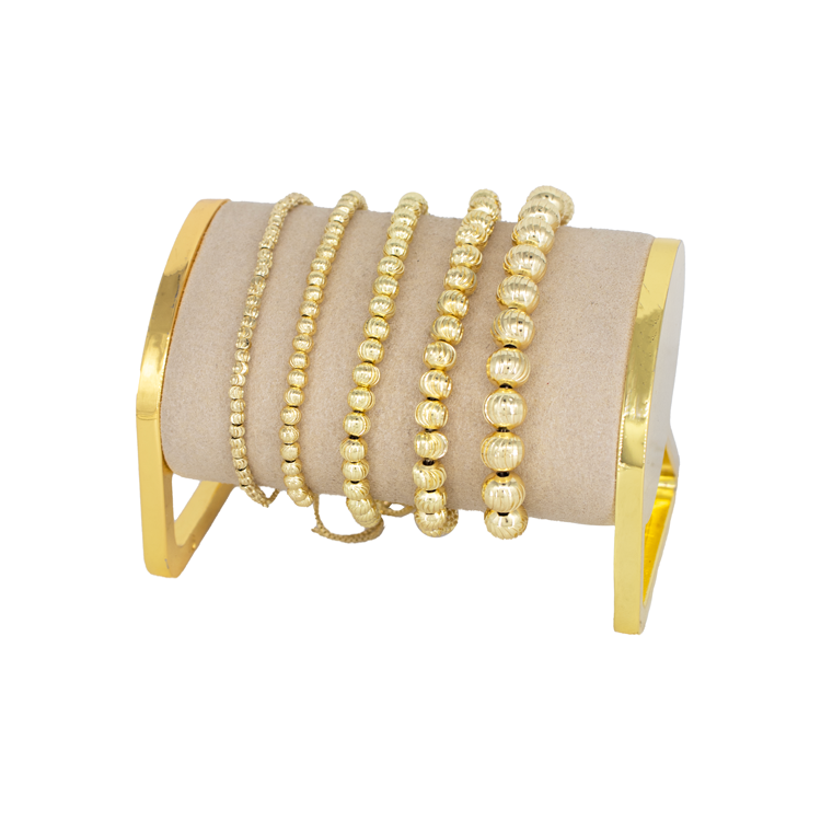PULSERAS DE BOLA DIAMANTADO BAÑO EN RODIO