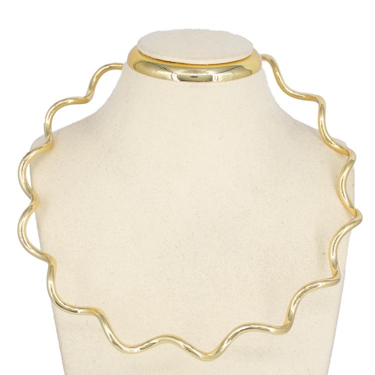 CADENA CHOCKER ESPIRAL DELGADO BAÑO EN RODIO