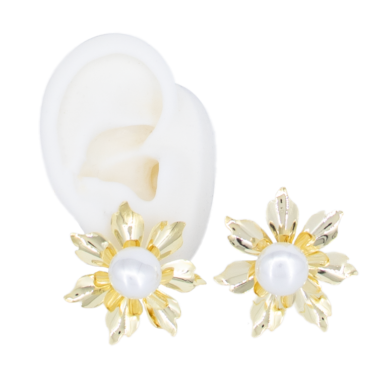 TOPO FLOR CHUNKY DORADO BAÑO EN RODIO