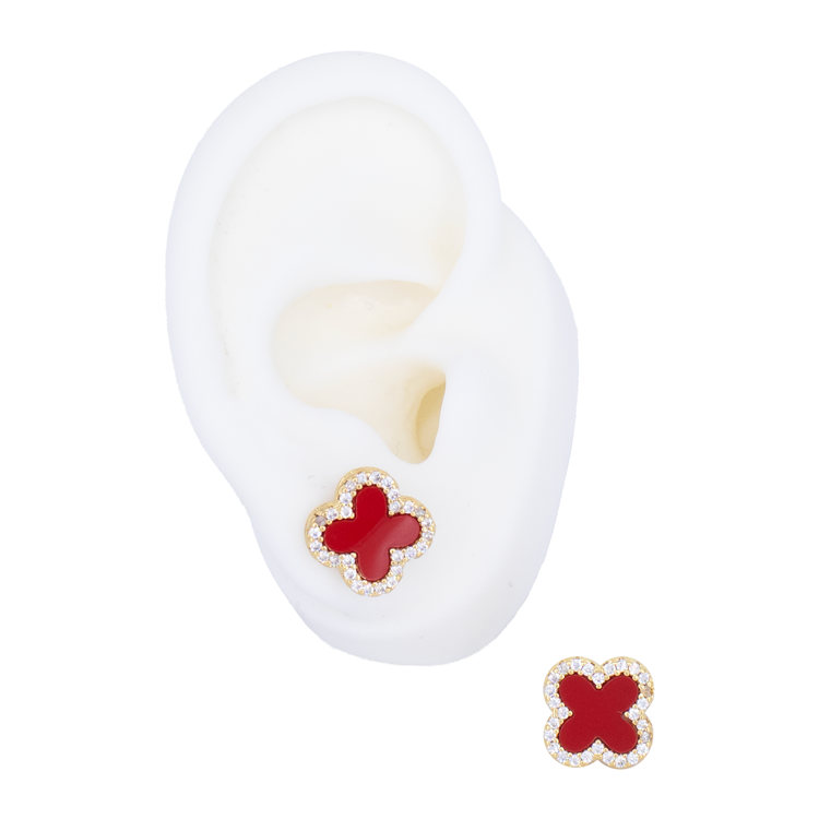 TOPO TREBOL DORADO BAÑO EN RODIO