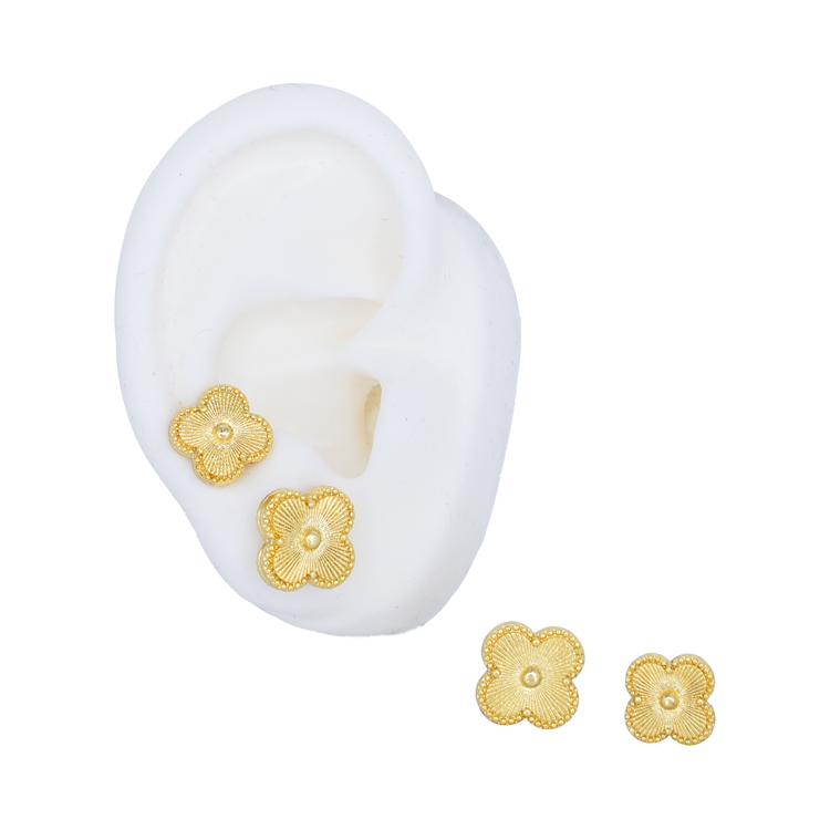 TOPO TREBOL DORADO BAÑO EN RODIO