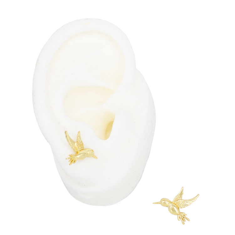 TOPO COLIBRI DORADO BAÑO EN RODIO