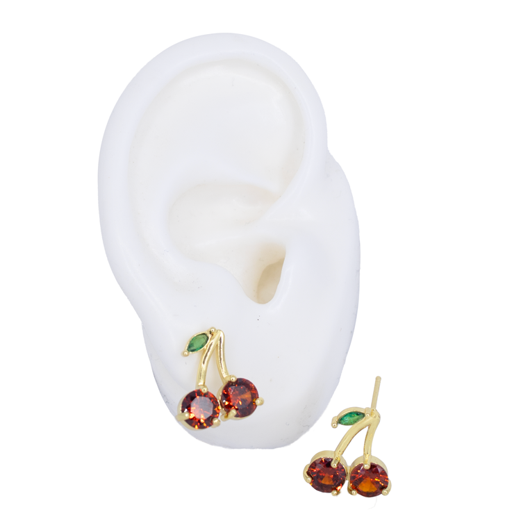 TOPO CEREZA NARANJA MEDIANA BAÑO EN RODIO