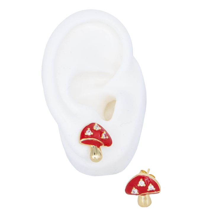 TOPO HONGO ROJO MISTICO GRANDE BAÑO EN RODIO