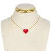 CADENA CORAZON ROJO BAÑO EN RODIO