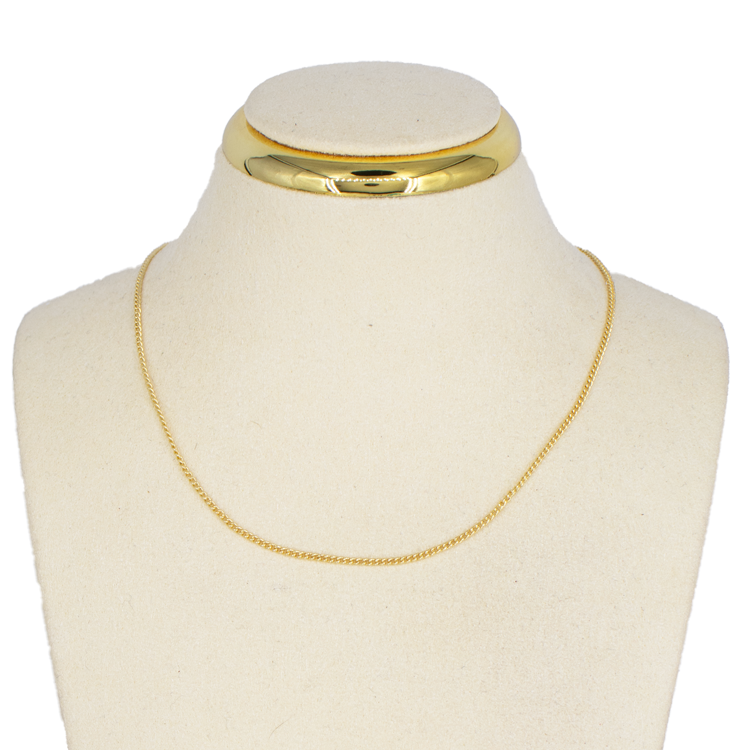 CADENA CUBANA MINI DELGADA PUNTA AGUJA BAÑO EN RODIO