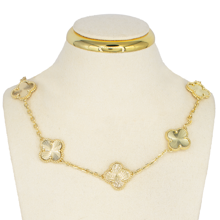 CADENA TREBOL CADENETA BAÑO EN RODIO