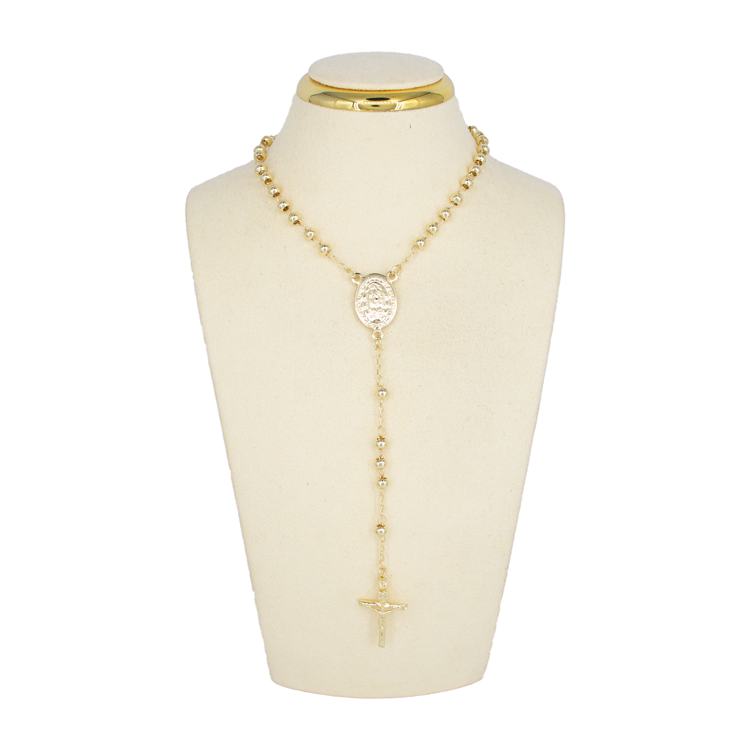 CAMANDULA MEDALLA GUADALUPE 6MM 60CM BAÑO EN RODIO