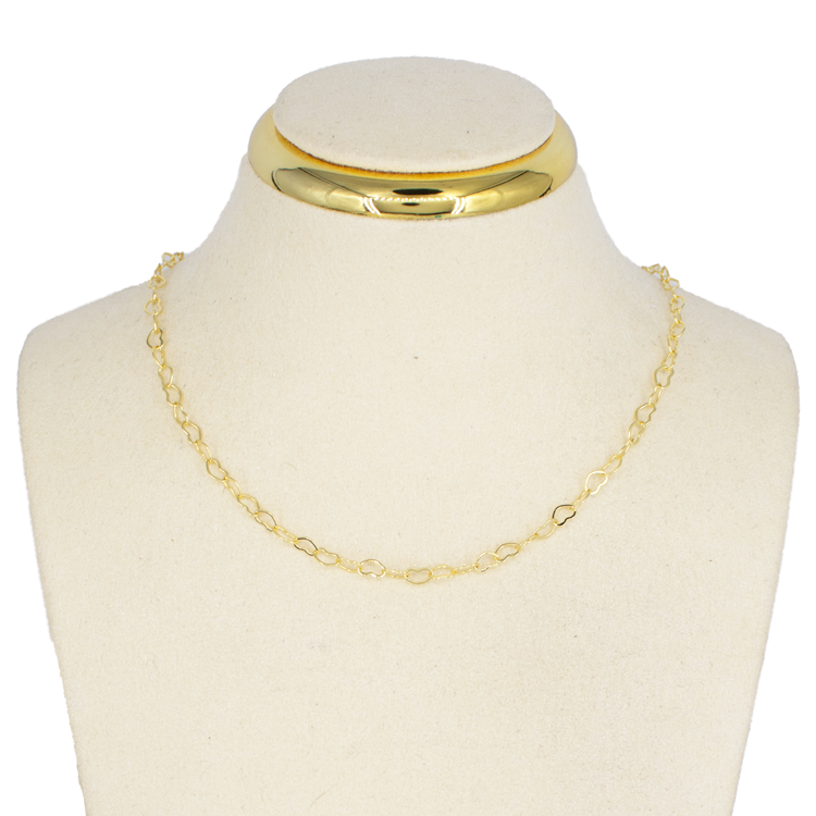 CADENA EXTENCIÓN CORAZON BAÑO EN RODIO