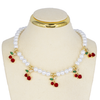 CADENA PERLAS CHERRIES BAÑO EN RODIO