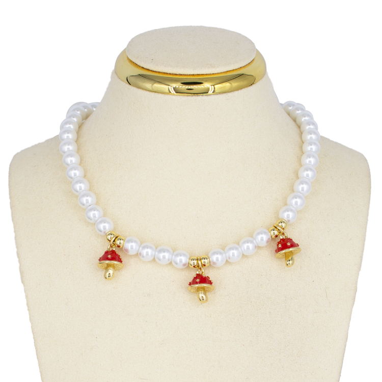 CADENA PERLAS HONGUITOS BAÑO EN RODIO