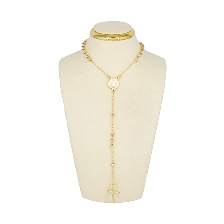 CAMANDULA MEDALLA SAN BENITO 45CM BAÑO EN RODIO