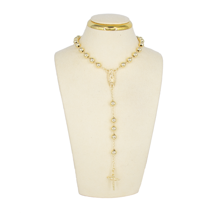 CAMANDULA VIRGEN GUADALUPE 45CM BAÑO EN RODIO