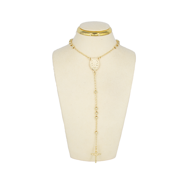 CAMANDULA MEDALLA GUADALUPE 45CM BAÑO EN RODIO