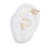 EARCUFF CORAZONES DORADO BAÑO EN RODIO