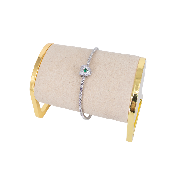 CHARM DIJE PANDORA CORAZÓN VERDE PLATEADO EN RODIO