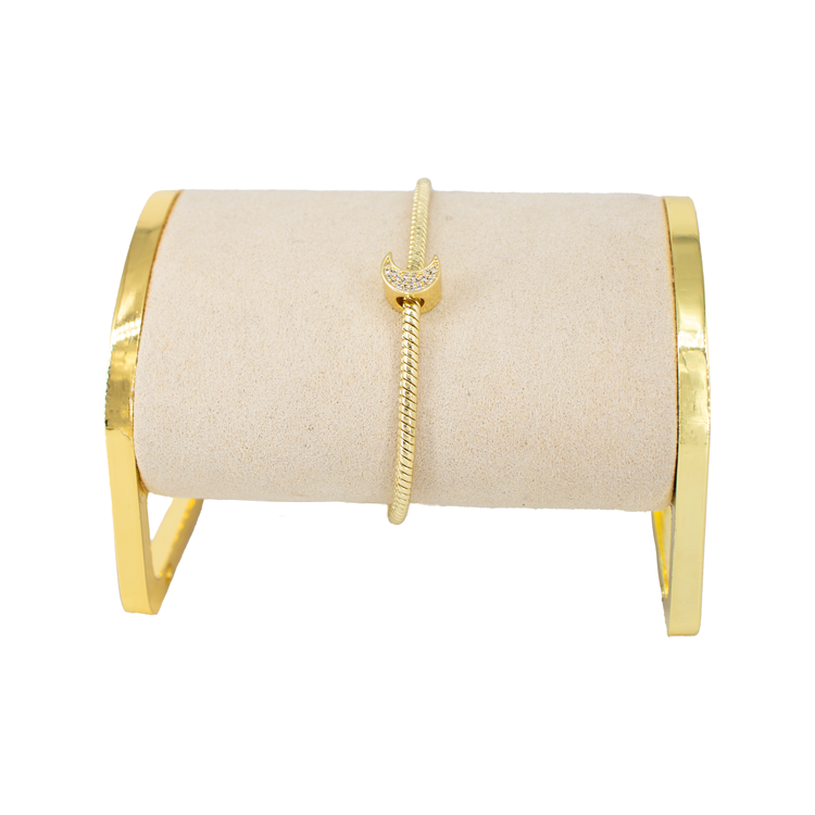 DIJE CHARM MEDIA LUNA BAÑO EN RODIO