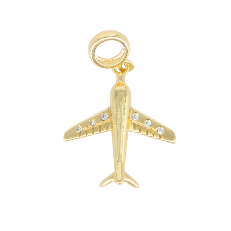 DIJE CHARM AVION BAÑO EN RODIO