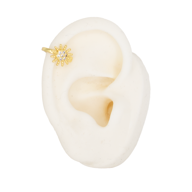 EARCUFF SOL CIRCON BAÑO EN RODIO