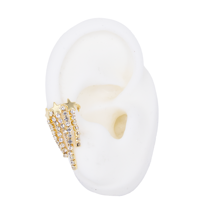 EARCUFF ESTRELLA FUGAZ BAÑO EN RODIO